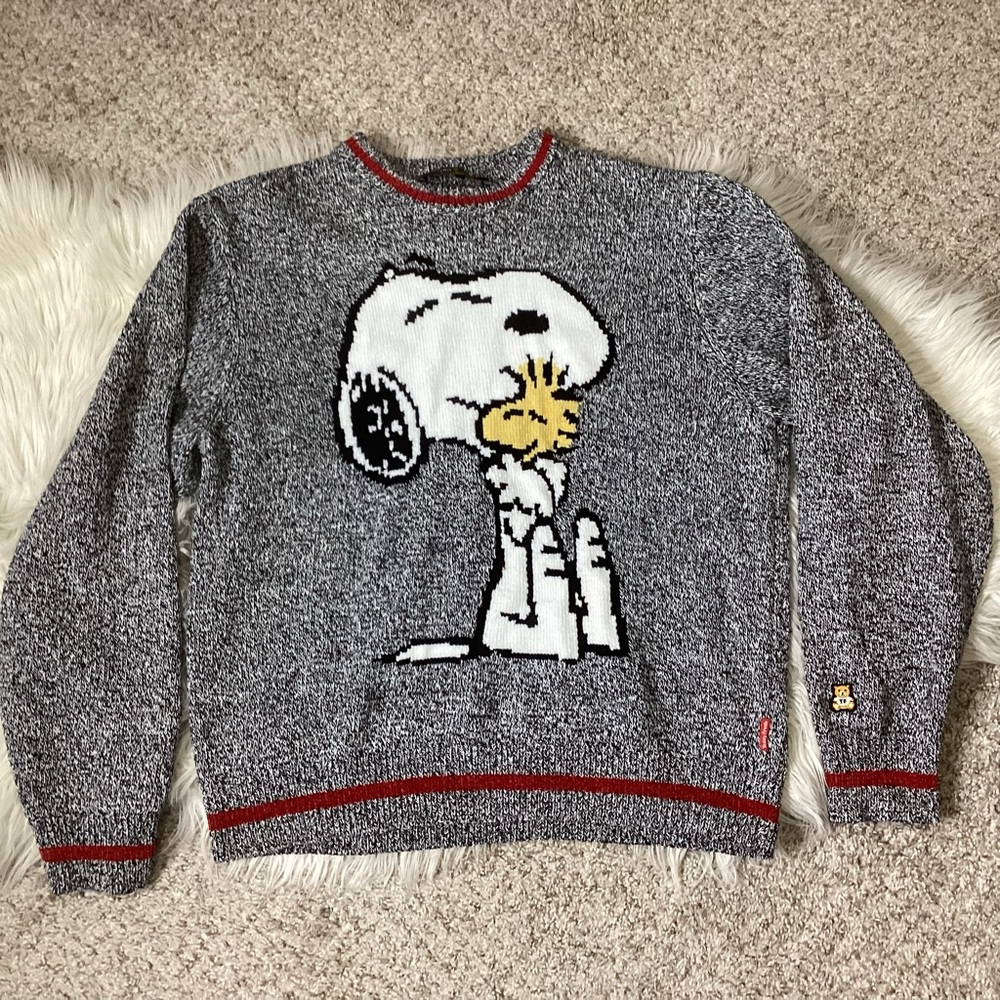 Teddy Fresh x Peanuts Knit Sweater Snoopy Woodstock Oversized XS - Picture 2 of 8